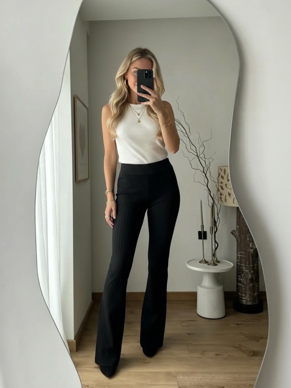 Y2K black  pull on bootcut pants